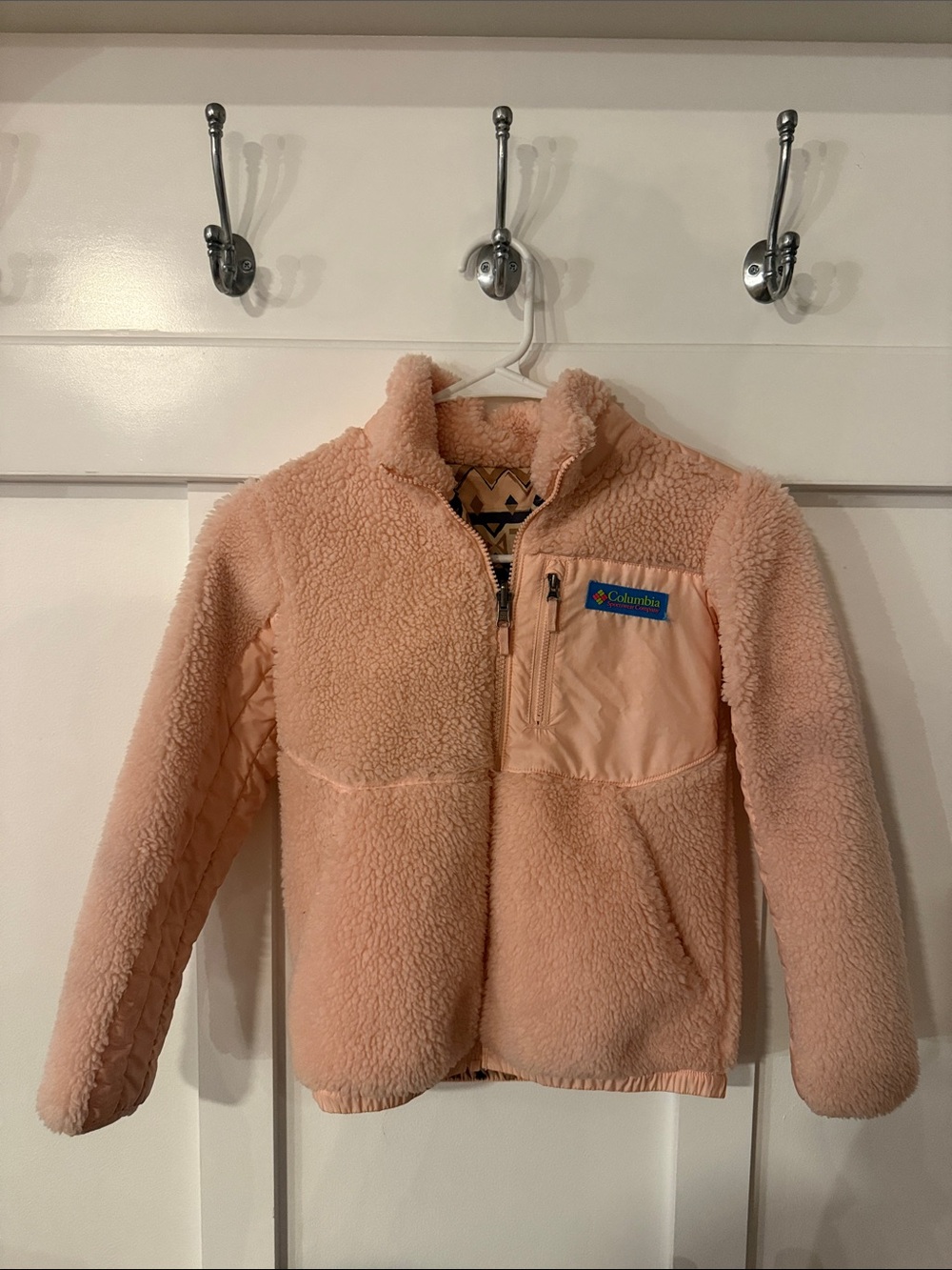 Columbia Kids Light Pink Sherpa Puffer Jacket Reversible